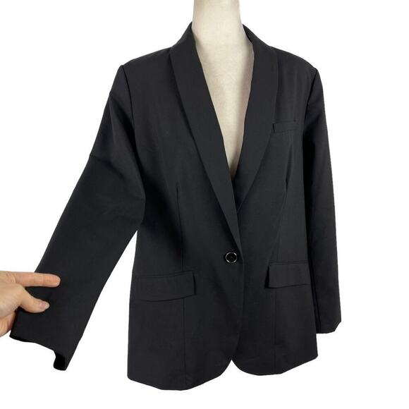 Universal Standard Rio Stretch Wool Formal Blazer Jacket Suit in Black XS 10-12 - Picture 6 of 16